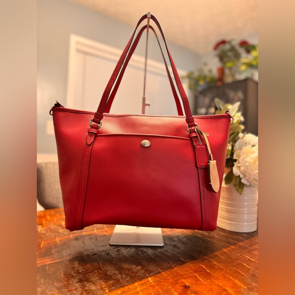 COACH PEYTON SAFFIANO LEATHER LARGE TOTE BAG PURSE Pink